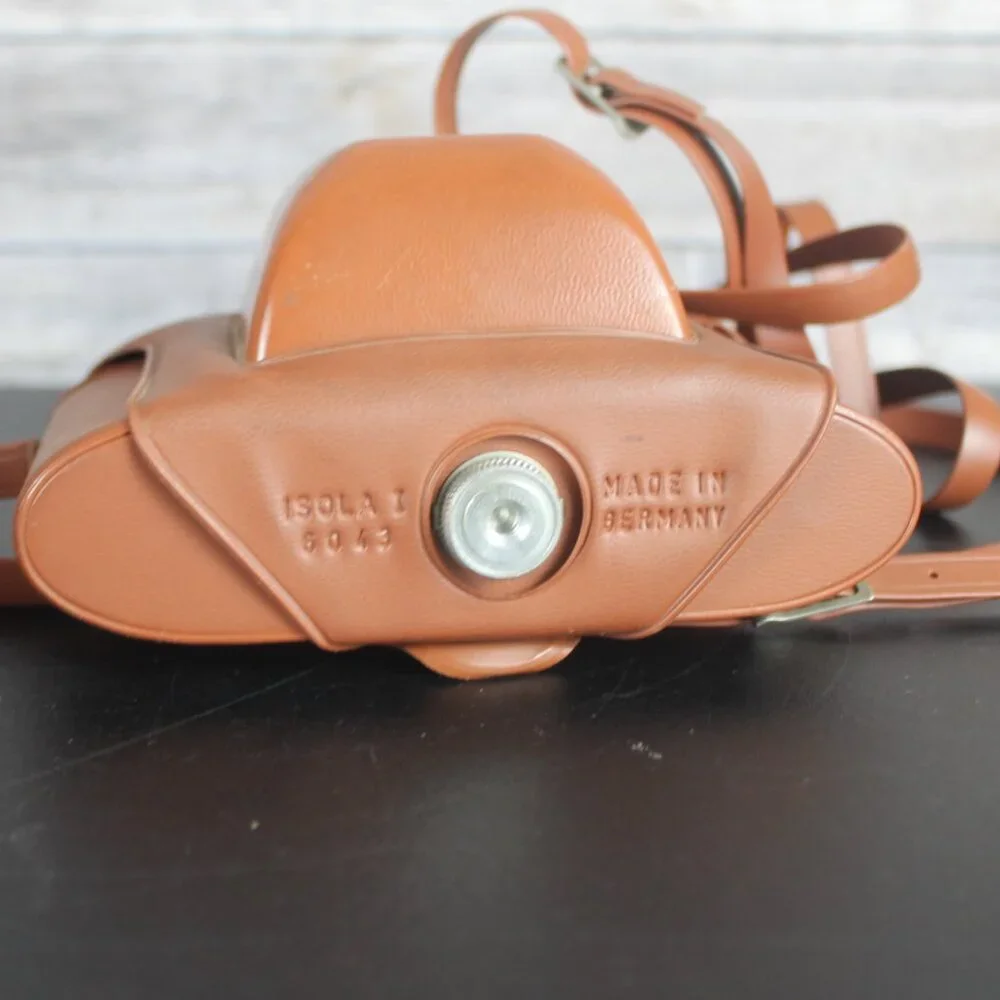 AGFA ISOLA I Film Camera 6×6 cm Made in Germany Vintage Brown Leather Case 1950s
